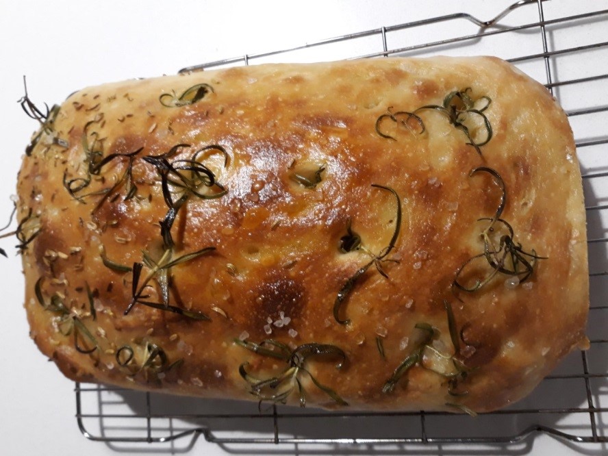 Focaccia fresh from the oven